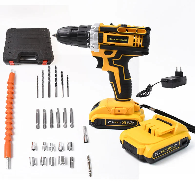 Ultimate 21V Cordless Drill Kit (29 Pcs) – Dual Lithium Battery Power