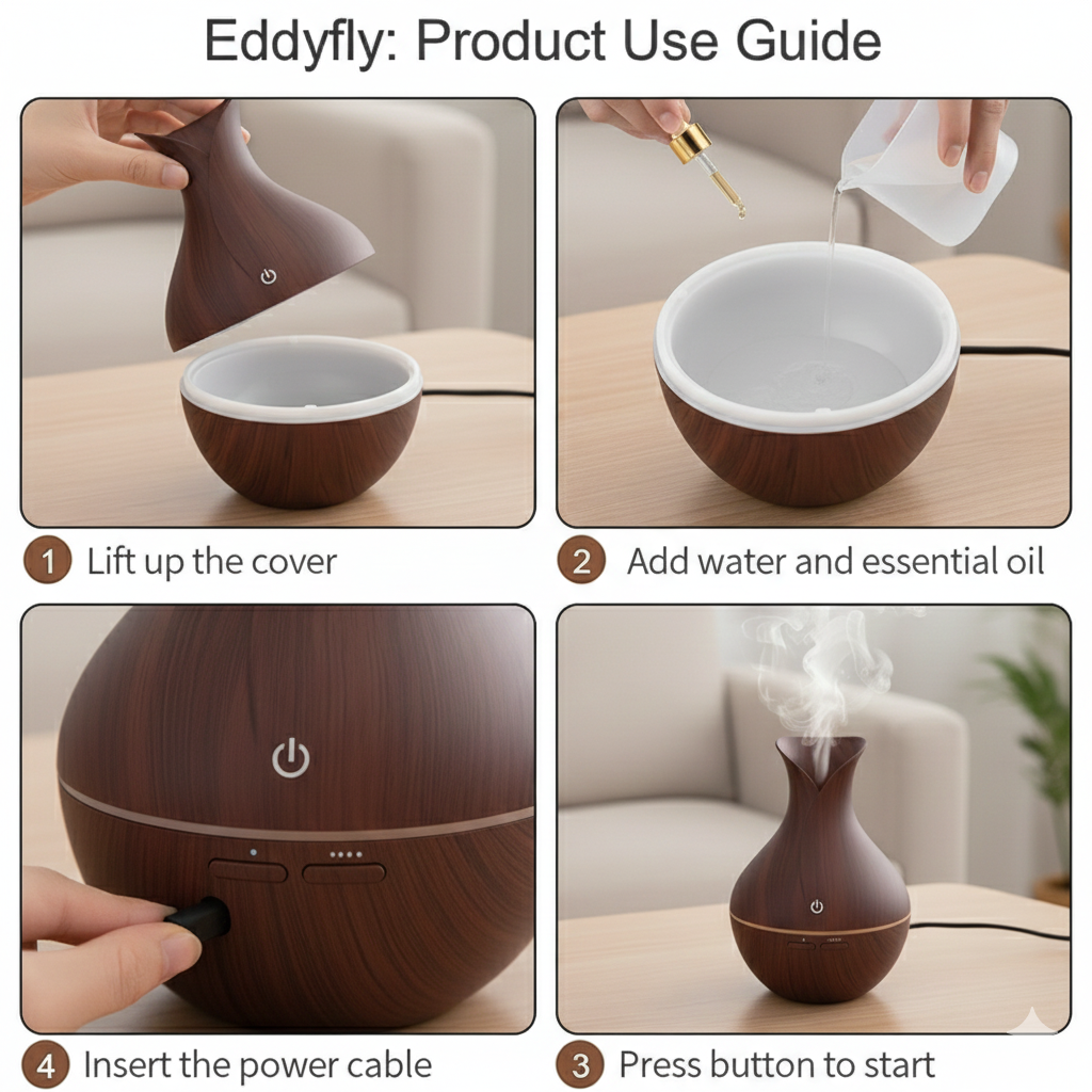 Zen-Mist Wooden Aromatherapy Diffuser & Humidifier