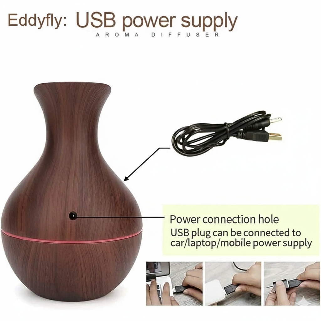 Zen-Mist Wooden Aromatherapy Diffuser & Humidifier