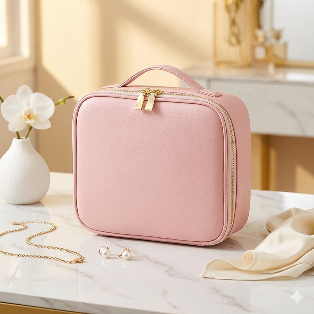 Premium LED Makeup Travel Case – Portable Vanity with Touch-Sensor Mirror