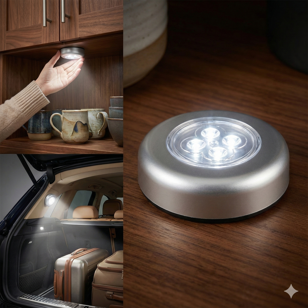 Versatile LED Tap Light – Wireless Illumination for Home & Auto- Pack of 2